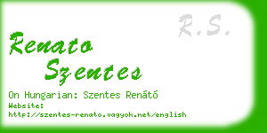 renato szentes business card